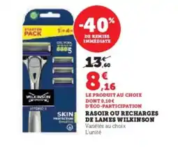 Hyper U WILKINSON Rasoir ou recharges de lames offre