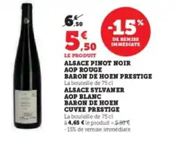 Hyper U Alsace pinot noir aop rouge baron de hoen prestige offre