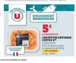 Hyper U Crevettes entieres cuites u offre