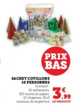Hyper U Sachet cotillons 10 personnes offre