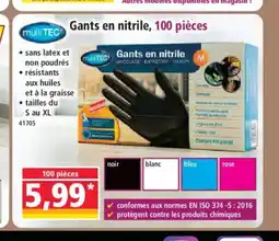Norma MULTITEC Gants en nitrile, 100 pièces offre