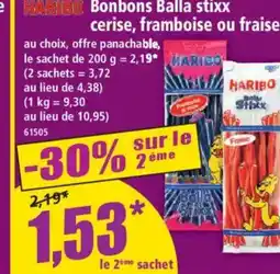 Norma HARIBO Bonbons Balla stixx cerise, framboise ou fraise offre