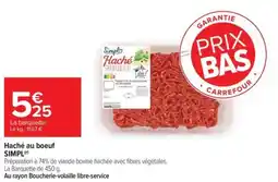 Carrefour Haché au boeuf simpl offre
