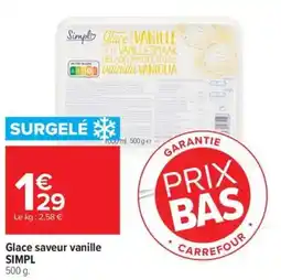 Carrefour Glace saveur vanille simpl offre