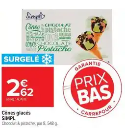 Carrefour Cônes glacés simpl offre