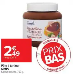 Carrefour Pâte à tartiner simpl offre