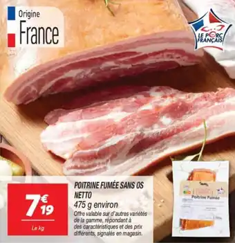 Poitrine fumée sans os netto