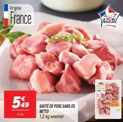 Netto Sauté de porc sans os netto offre