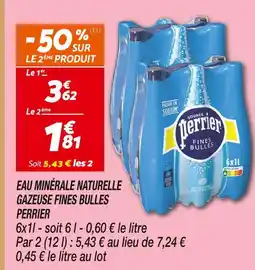 Netto Perrier eau minérale naturelle gazeuse fines bulles offre