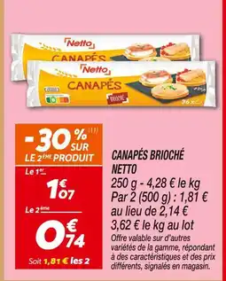 Netto Netto canapés brioché offre