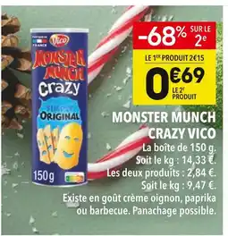 Supeco Vico monster munch crazy simply original offre