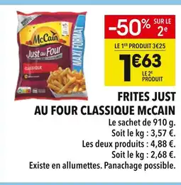 Supeco Mccain frites just au four classique offre