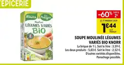 Supeco Knorr soupe moulinée légumes variés bio offre