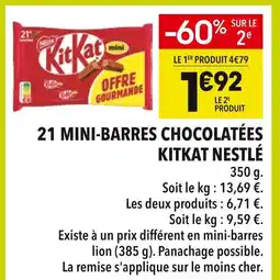 Supeco Nestlé 21 mini-barres chocolatées kitkat offre
