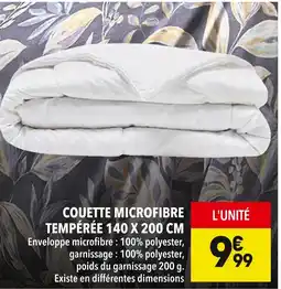 Supeco Couette microfibre tempérée 140 x 200 cm offre