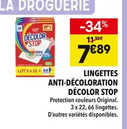Supeco Décolor stop lingettes anti-décoloration offre