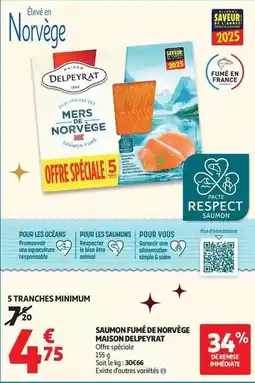 Auchan Supermarché Delpeyrat - saumon fumé de norvège maison offre