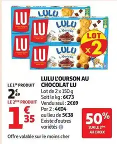 Auchan Supermarché Lu - l'ourson au chocolat offre