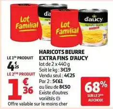 Auchan Supermarché D'aucy - haricots beurre extra fins offre