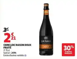 Auchan Supermarché Cidre loic raison doux fruité offre