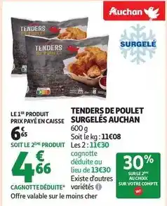 Auchan Supermarché Auchan - tenders de poulet surgelés offre