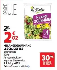 Auchan Supermarché Les crudettes - mélange gourmand offre