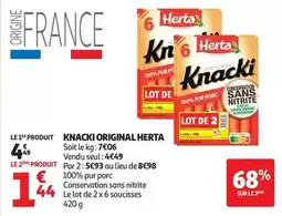 Auchan Supermarché Herta - knacki original offre