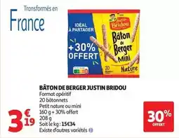 Auchan Supermarché Justin bridou - bâton de berger offre
