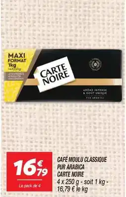 Netto Carte noire - cafe moulu classique pur arabica offre