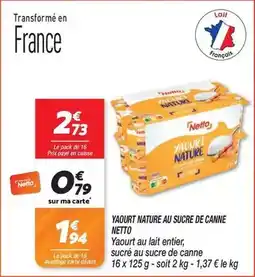 Netto Netto - yaourt nature au sucre de canne offre