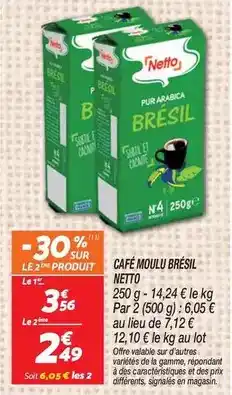 Netto Netto - café moulu bresil offre