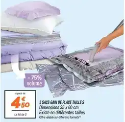 Netto 5 sacs gan de place tailles offre