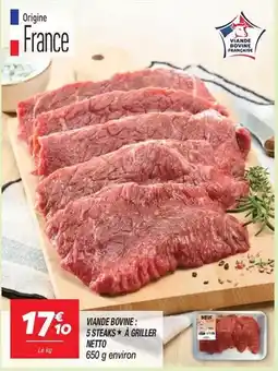 Netto Netto - viande bovine: 5 steaks à griller offre