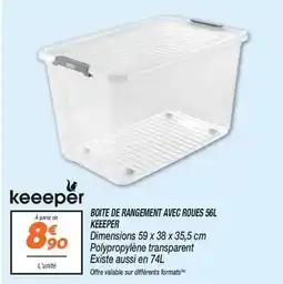 Netto Boite de rangement avec roues offre