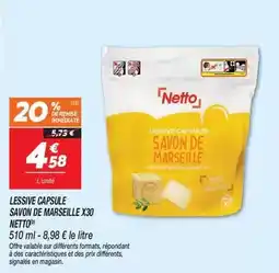 Netto Netto - lessive capsule savon de marseille x30 offre