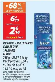 Netto Lenor - parfum de linge en perles envolée d'air 19 lavages offre