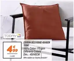 Netto Dim - coussin déco rouge 45x45cm offre