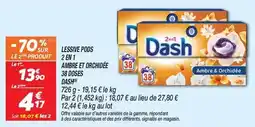 Netto Dash - lessive pods 2 en 1 ambre et orchidée 3d doses offre