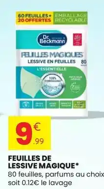 Stokomani Dr. beckmann - feuilles de lessive magique offre