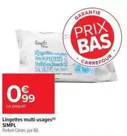 Carrefour Simply - lingettes multi-usages offre