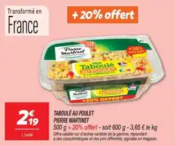 Netto Taboulé au poulet pierre martinet offre