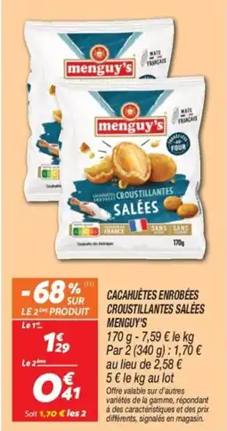 Netto Cacahuetes enrobées croustillantes salées menguy's offre