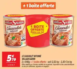 Netto Le cassoulet mitonné william saurin offre