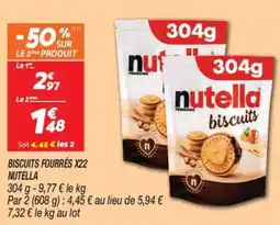 Netto Biscuits fourrés x22 nutella offre