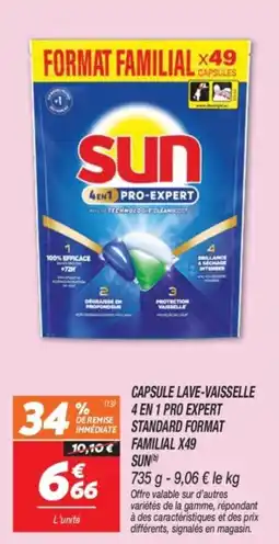 Netto Capsule lave-vaisselle 4 en 1 pro expert standard format familial x49 sun offre