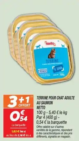 Netto Terrine pour chat adulte au saumon netto offre