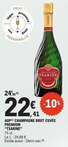 E.Leclerc Aop champagne brut cuvée premium tsarine offre
