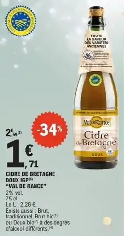E.Leclerc Cidre de bretagne doux igp val de rance offre