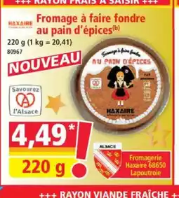 Norma HAXAIRE Fromage à faire fondre au pain d'épices offre