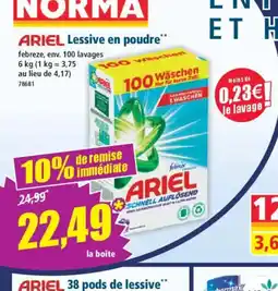 Norma ARIEL Lessive en poudre offre